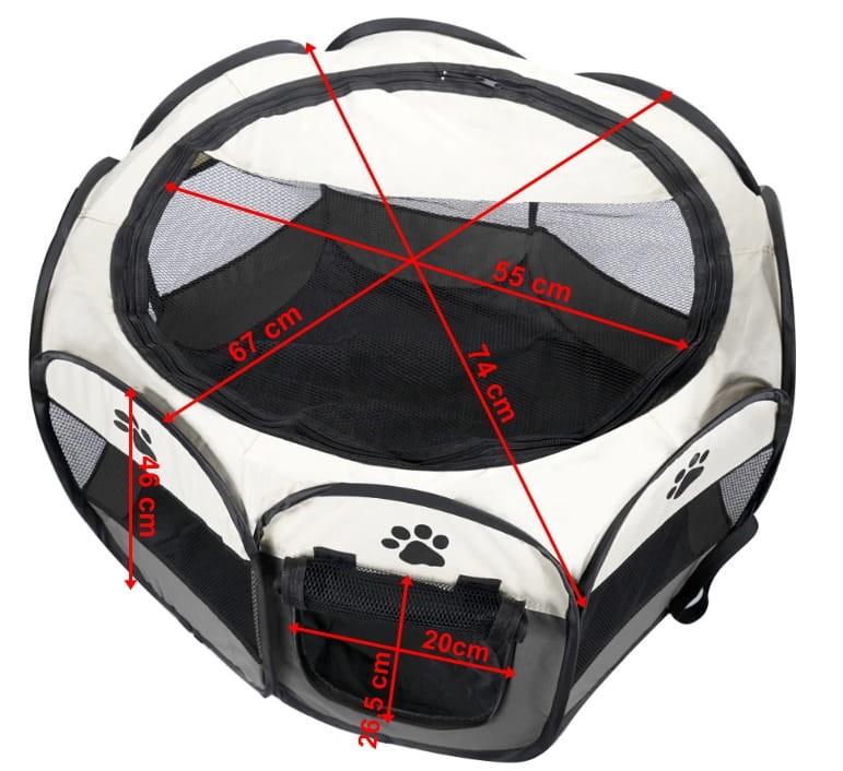 Dog/cat playpen 74x74x43cm - gray