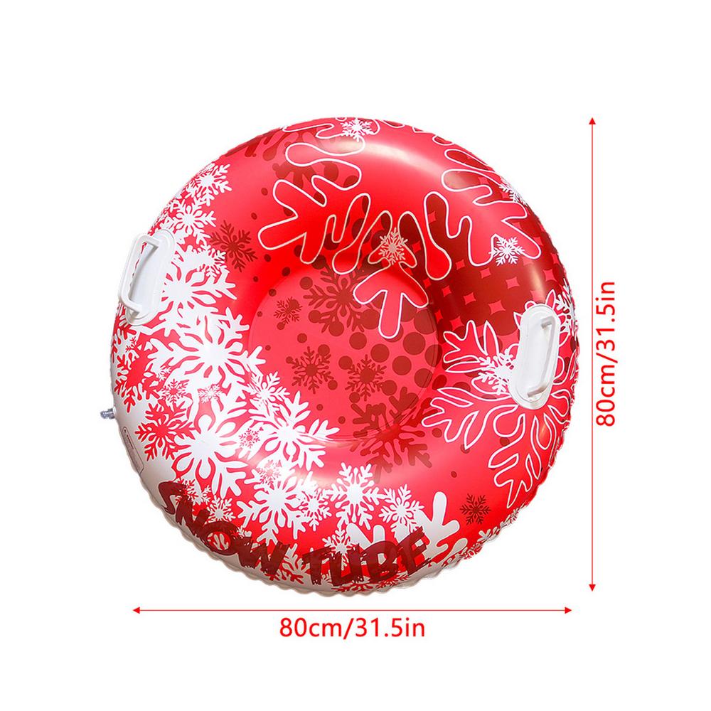 Inflatable Ski Lap Sledding Tube Snow Tubes for Kids Inflatable Sled for Sledding with 2 Handles Foldable Snow Sled for kids
