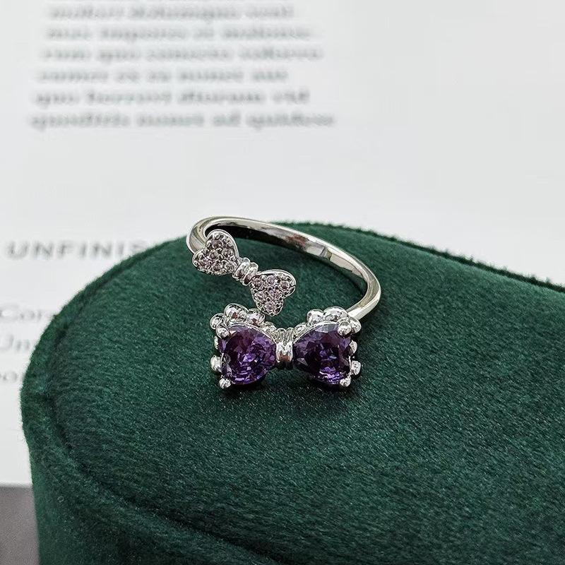 Nine Purple Separation Fire Purple Color Treasure Zir*****Pening Ring Light Luxury Niche High Sense Delicate Stacking Super Immortal Ring Girl