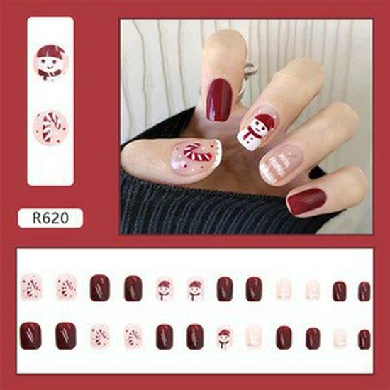 Douyin Trendy Blush False Nails: Pure, Sexy, and Removable Jelly Gel Nail Tips with Whitening Effect