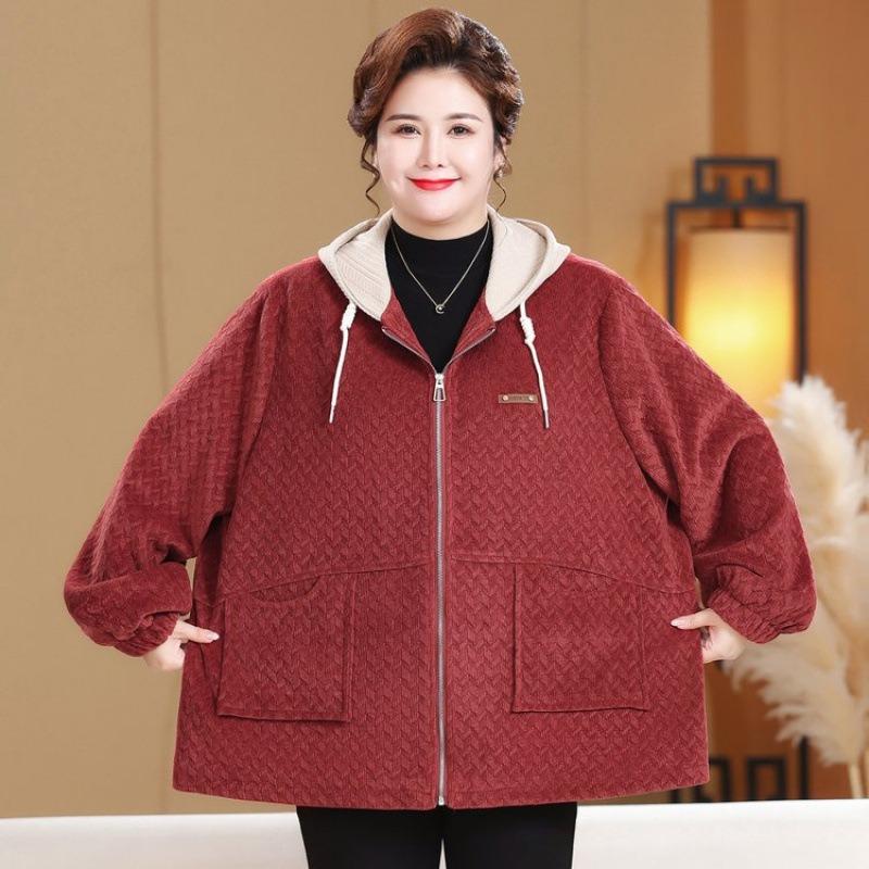 New fashion coat large size new top loose hooded casual meat cover and thin