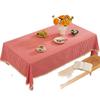 American Small Fresh Plaid Tablecloth Lace Tassel Long Table Cloth Desk Atmosphere Decoration Picnic Christmas