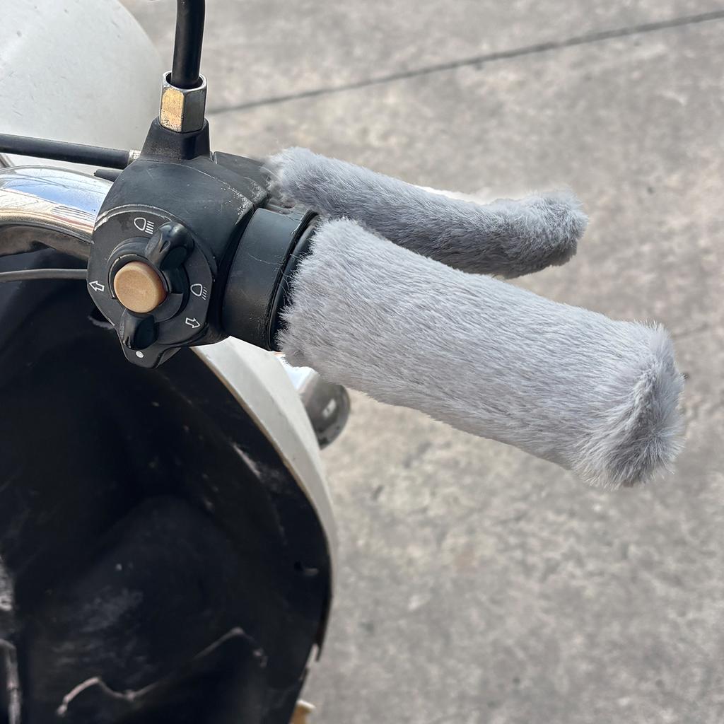 Motorcycle Grip Covers Plush Winter Warm Universal Electric Tricycle Plush Winter Handlebar Covers Sleeves Motorcycle Accessorie