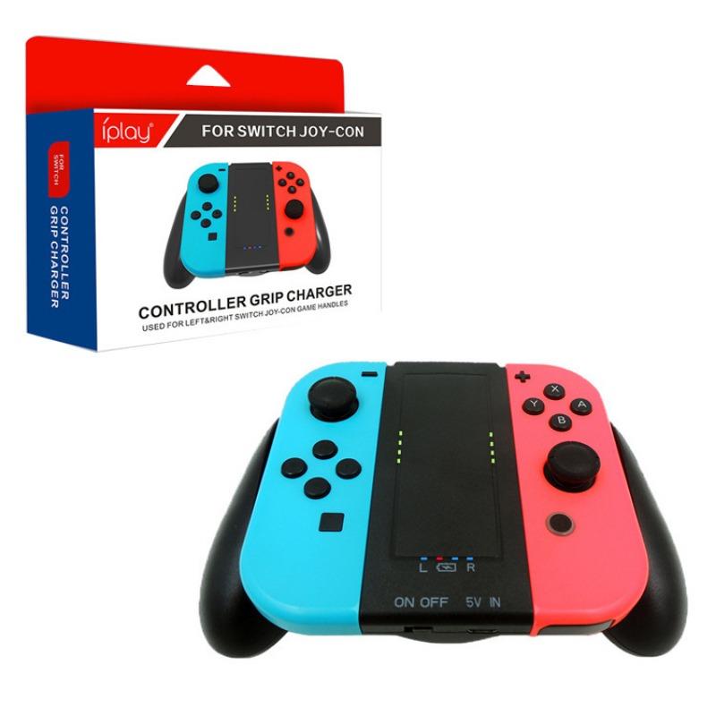 JoyCon Charging Grip Compatible with Nintendo Switch, Switch Joy Con Comfort Grip with Built-in 2000mAh Rechargeable Battery,USB Type C Charging Cable