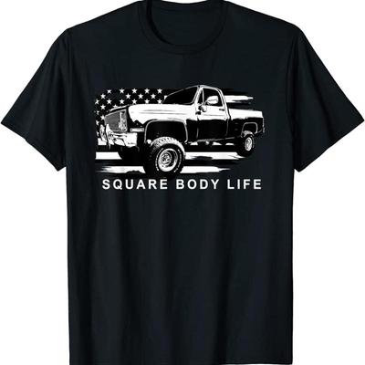 Star Squarebody Truck Amerikanische Flagge Square Body Fahrzeug T-Shirt