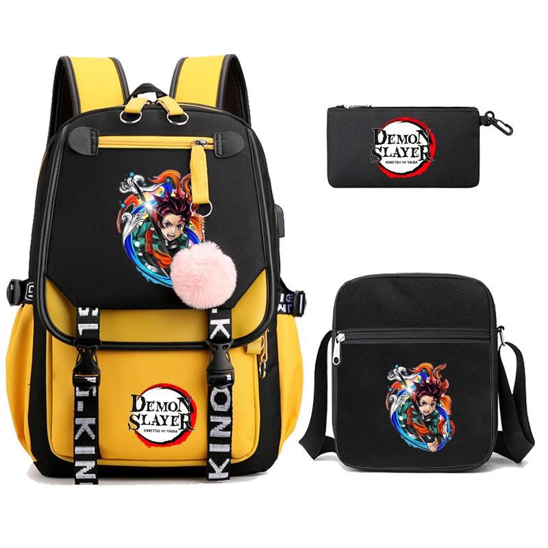 Hot-selling Ghost Extinguishing Peripheral Animation Backpack Campus Trend Primary and Secondary School Students Schoolbag Pencil Bag Shoulder Bag