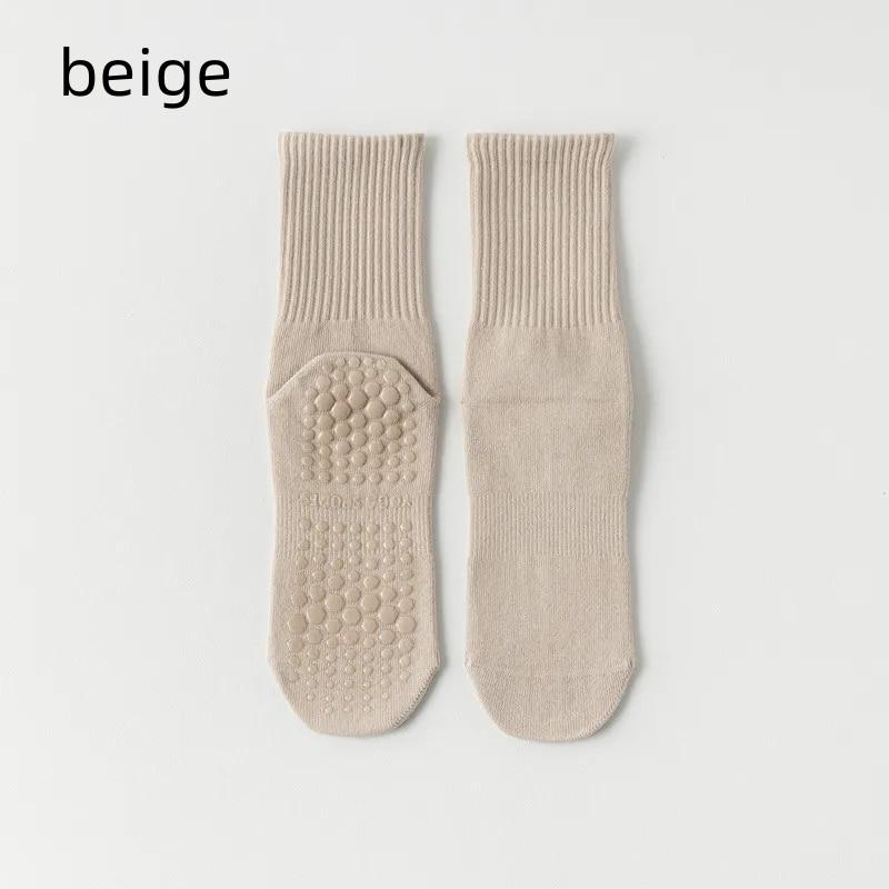 Nya enfärgade yogastrumpor i halvkalv bomull Pilatesstrumpor Halkfria professionella sportstrumpor Danskonditionsträning Golvstrumpor