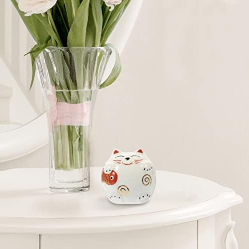 Ceramic Lucky Cat Money Box, Decorative Coin Bank for Home, Cute Piggy Bank for Saving Money, Desktop Ornament