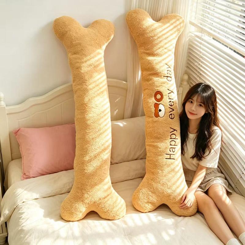 Simulation Bone Shape Plush Pillow Funny Puppy Toy Creative Stuffed Cute Big Bone Stick Model Sofa Cushion for Girls Gift Decor