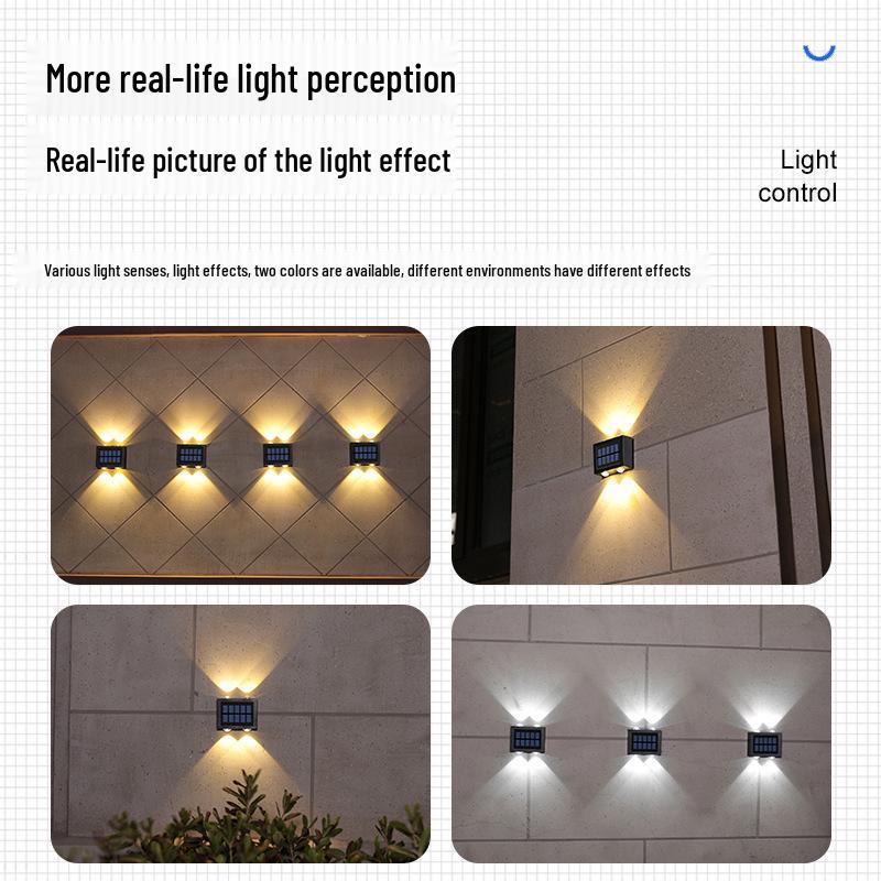 Outdoor Solar Wall Lamp - Waterproof Garden Fence & Courtyard Decoration