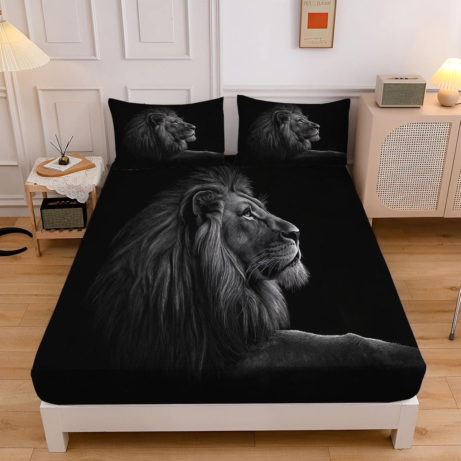 

Детский комплект постельного белья с животными, мультяшный комплект простыней с принтом льва, детский для мальчиков и девочек, сафари, зоопарк, простыня на резинке, коллекция для спальни 140x200cm