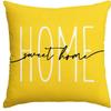 Home Sweet Home Spring Summer Polyest Yellow Pillow Covers Decorative Cushion Cover For Sofa Couch Bed Living Room Bedroom Decor