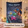 Custom Personalized Tapestry,Among Us Print Custom Name Text Wall Art Hanging for Bedroom