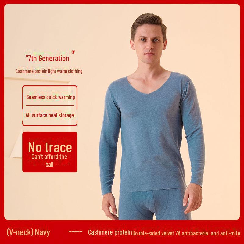 Herr German Velvet Termounderkläder och Pyjamas Set - Höst/Vinter Underställströja och Byxor, Plus Sammetstjocklek