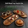Rectangular Solid Wood Japanese Tea and Snack Tray
