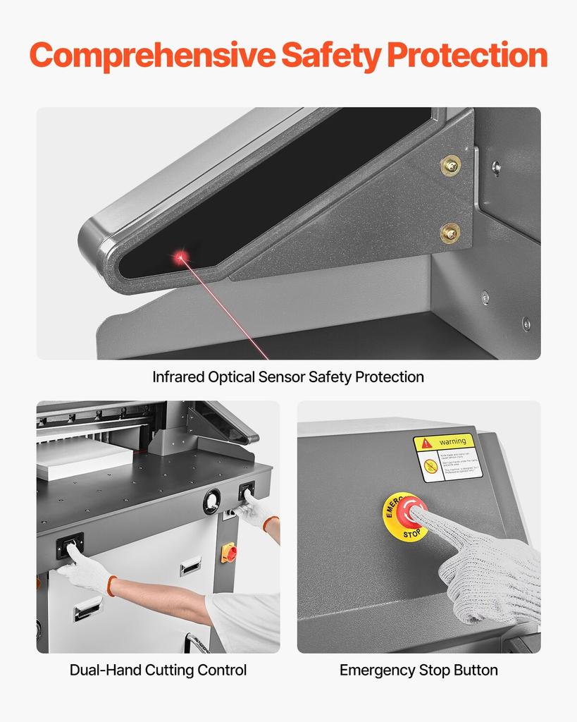 Electric Paper Cutter, Metal Hydraulic Paper Cutter Machine, 660 Mm Cutting Width, 100 Mm Cutting Thickness, Large Size Electric Guillotine Trimmer