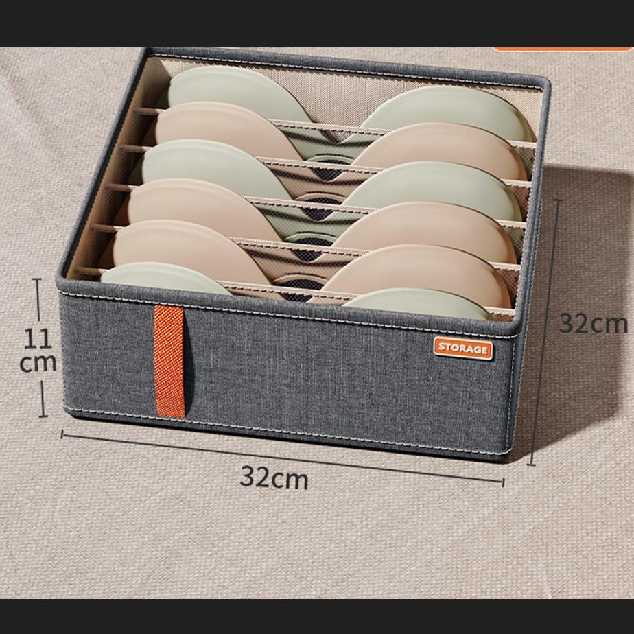 Cutie Depozitare Lenjerie de Corp 6-20 compartimente Gri Închis Organizator Șosete Sutiene Divizor Sertar Multifuncțional Clasificare Dulap Casnic