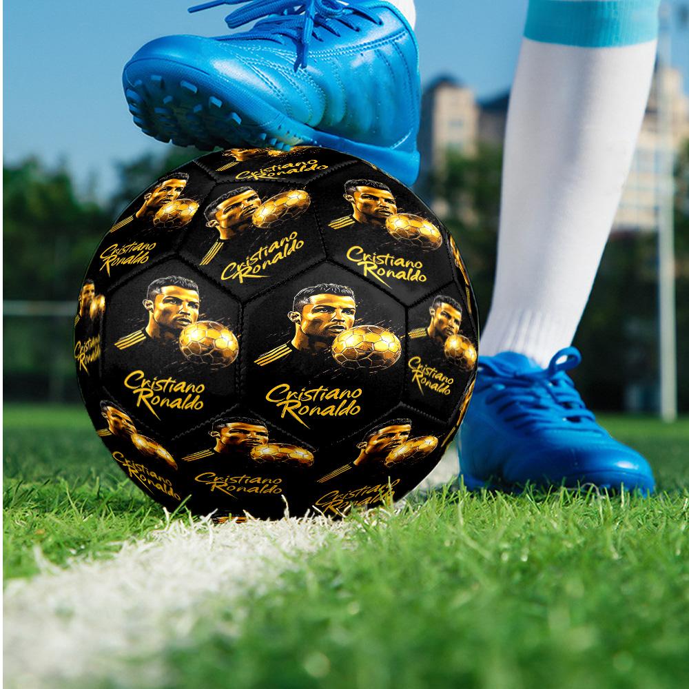 Cristiano Ronaldo Theme Soccer Ball Size 5 Soccer Ball Soft Touch Professional Training Football for Outdoor Sports