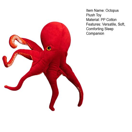 Octopus Plush Toy Realistic Red Giant Stuffed Animal Soft Octopus Creeping Toy Deep