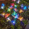 2PCs  Solar Butterfly Flower Stake Lights 10/8/6 Head 2 Modes Steady Flash Waterproof Outdoor Garden Yard DIY Decor Lamp