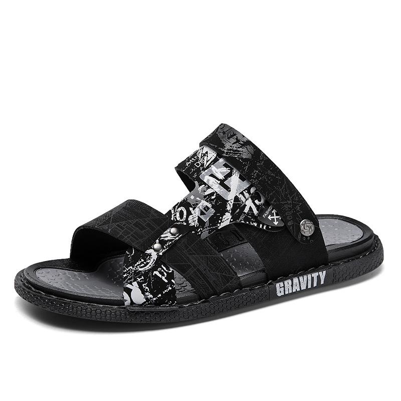 Men's Trendy Sandals Fashion Korean Version Versatile Beach Sandals Non-slip Soft Sole Dual-purpose Driving Outside Slippers