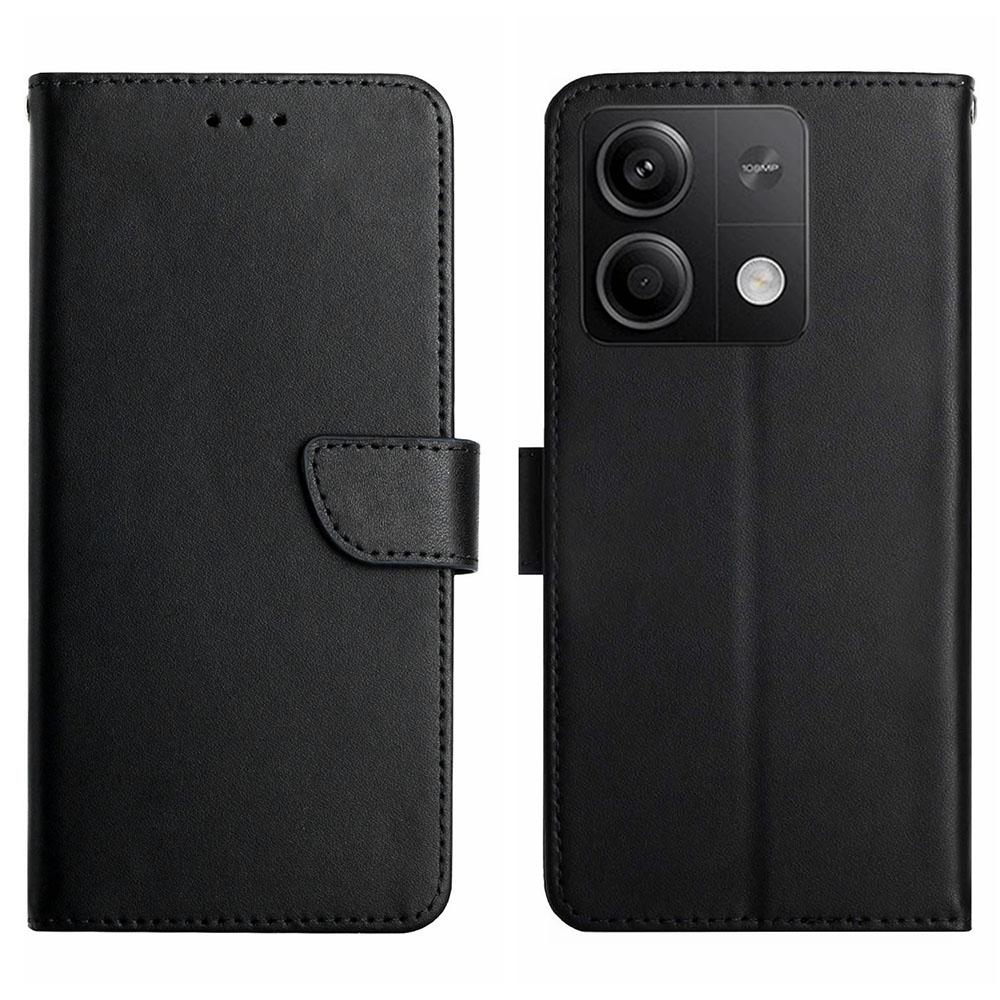 HT02 For Xiaomi Redmi Note 13 Pro 4G/Poco M6 Pro 4G Wallet Case Genuine Cow Leather Stand Cell Phone Cover