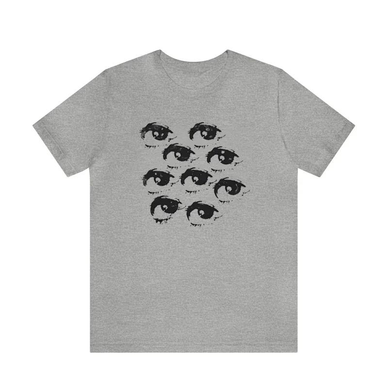 Eyes Graphic Tees Egirl Grunge Aesthetic Printed Women Y2k T Shirt Vintage Streetwear Tops Hipsters Cute Fashion Female Clothing