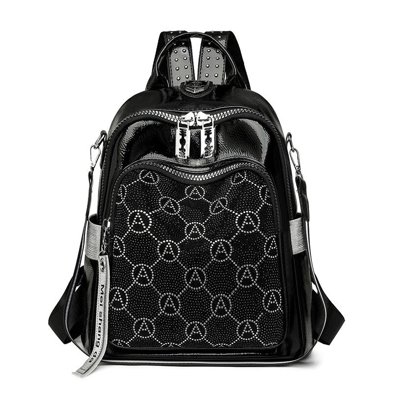 Rucksack Damen Heißer Diamant Pailletten Mode Punk Hohes Gefühl Große Kapazität Reise Persönlichkeit Tasche Baigou Rucksack