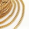 Trendy 14K Gold Plated Brass 7mm Width 3mm Thick Chain Cuban Chain Link For Jewelry Making DIY Necklace Bracelet Chains Findings