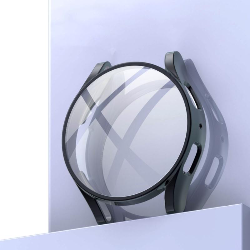 Full Coverage Tempered Glass Hard PC for Case Shockproof Watch Bumper for Shell for Watch 5 40mm for Smart Watch
