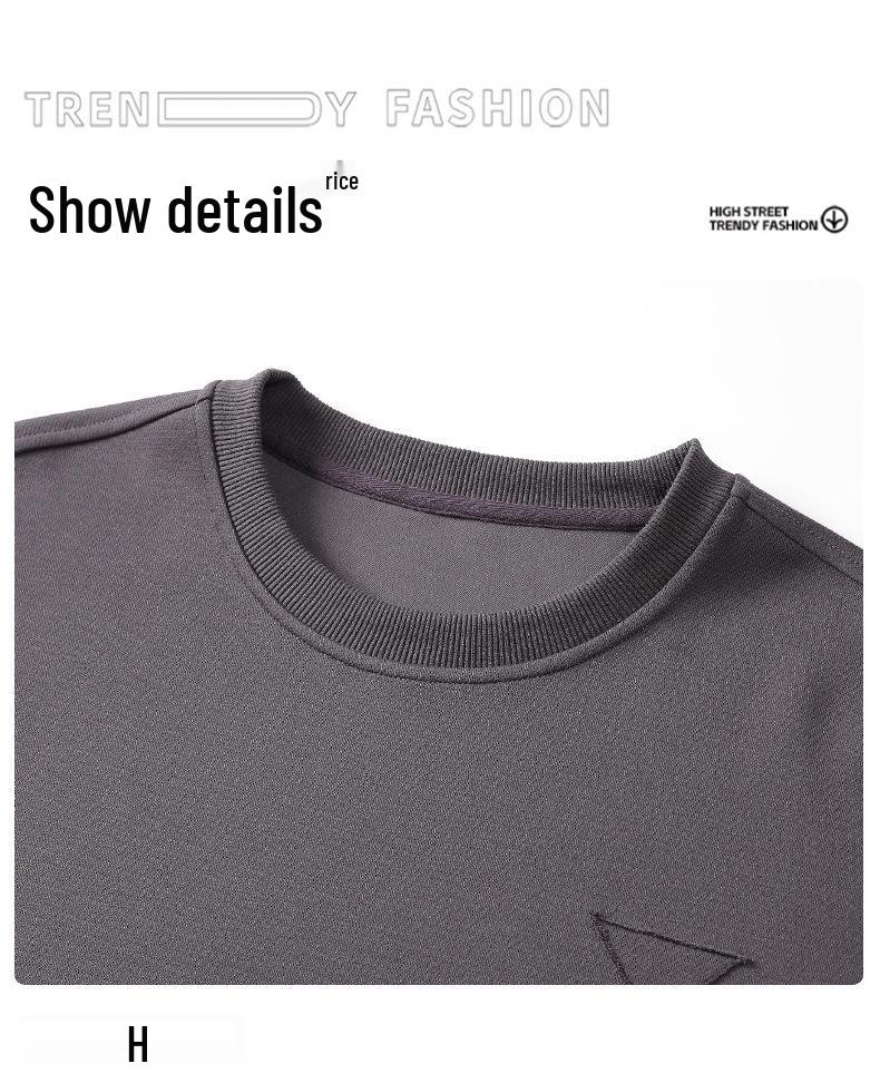 Autumn/Winter American Trend Brand Heavyweight Men's Patchwork Round Neck Long Sleeve Sports Hoodie