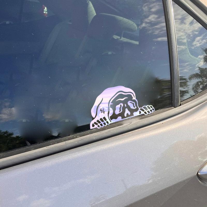 Grim Reaper Lurking Vinyl Sticker Decals Spooky Skeleton Peeker Stickers For Car Window Bumper Laptop Decoration