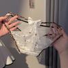 Ladies Summer Thin Sexy Leopard Lace Hollow Out Breathable Hip Mid Waist Triangle Briefs
