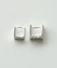 Alleun Silver 925 Square Short One-Touch Silver Ring Earrings
