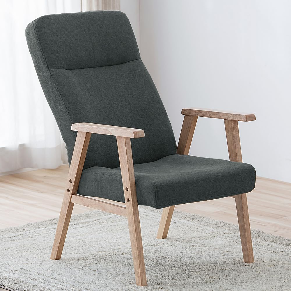 Křeslo Iris Plaza Dřevěné Křeslo Sedací Polohovací Křeslo 6 Úrovní Skládací a Kompaktní Tmavě Šedá Velikost L WACN-L