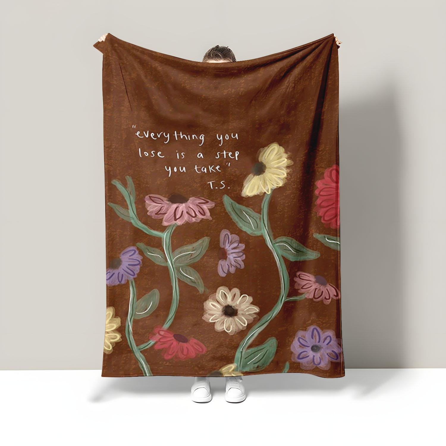 

Colored floral patterns Flannel printed blanket suitable for all seasons suitable for living room office sofa and travel 75x90cm28x39in