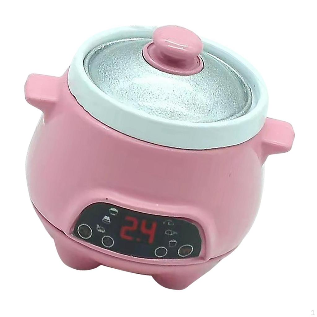 Dollhouse Miniature Rice Cooker 1/12 Life Scene Pot for Cookware Cooking Camping Jar