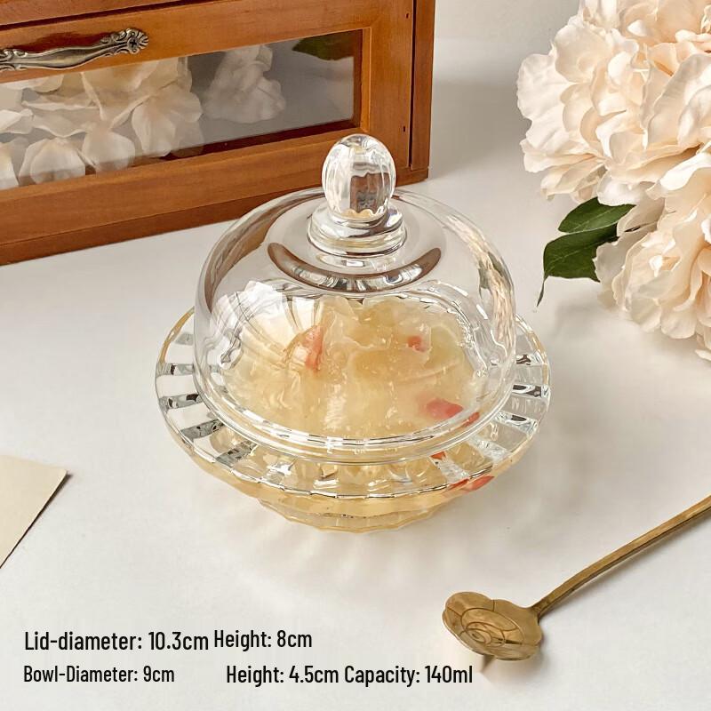 Стеклянные десертные пиалы и банки в китайском стиле 140ml with Lid