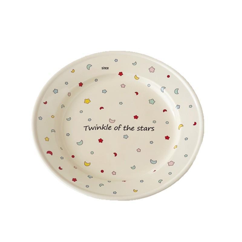 Simple Creamy Tableware Set: Star Plate, Rice Bowl, Dinner Plate, Fruit Bowl, Dessert Plate