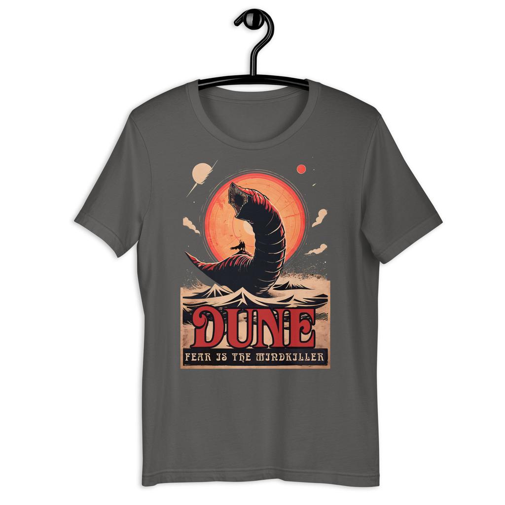 Retro Dune Shirt: Fear... Gift for Dune Lover Sandworm Dune Merchandise T-Shirt Summer Men's T-Shirt Crew Neck Cotton Tee