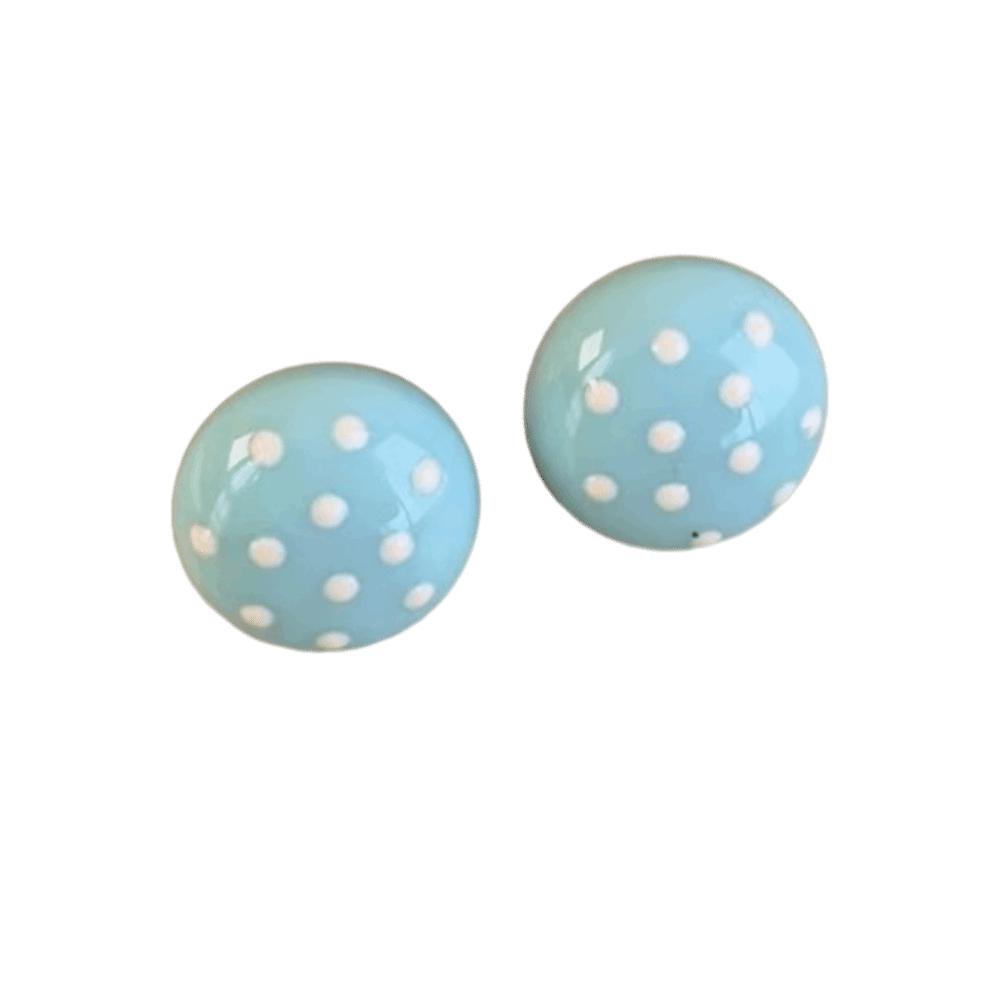 Flower Round Stud Earrings Temperament Jewelry Gift Elegant Polka Dot Earrings  Party