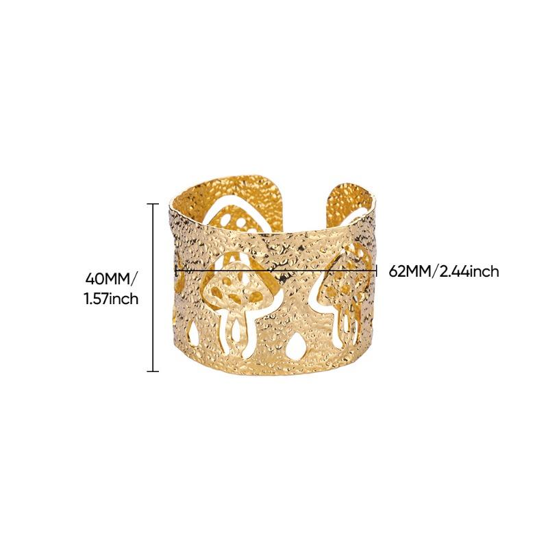 New Stainless Steel Simple Wide Version Open Bracelet Street Hip Hop Exaggerated Gold-plated Bracelet