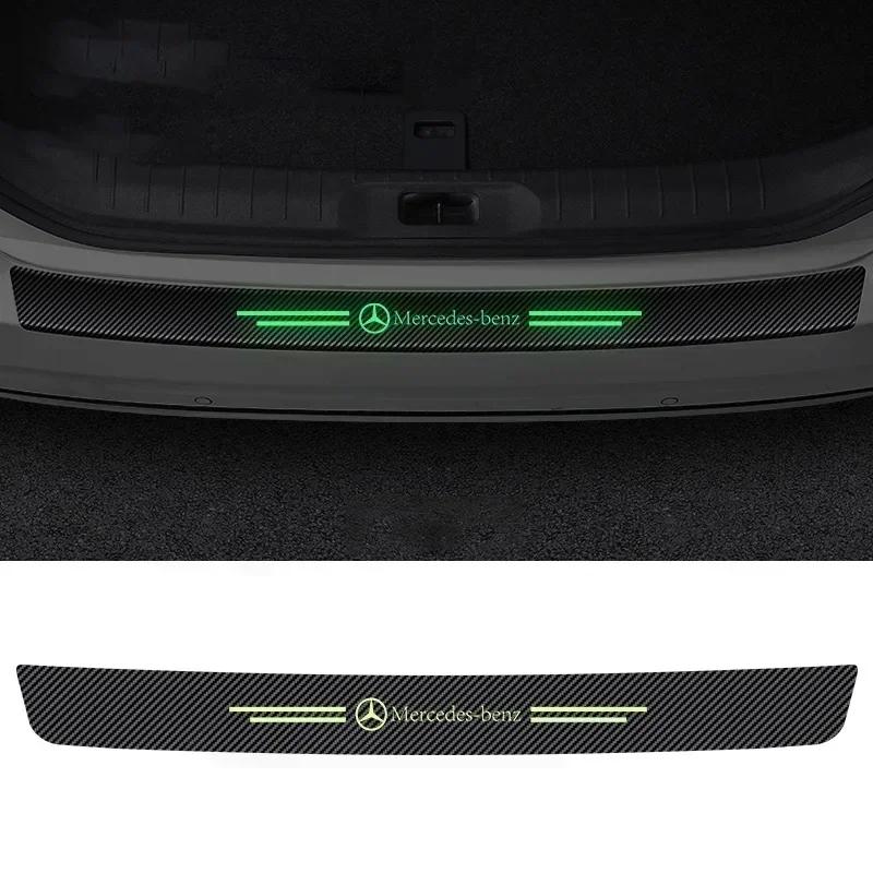 Car Luminous Threshold Protect Auto Emblem Sticker Accessories For Mercedes Benz AMG Brabus Smart Maybach W204 GLC CLA W205 W203