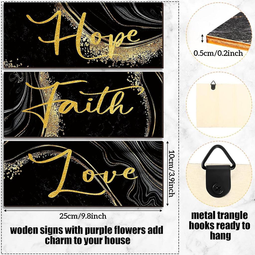 Inspirational Wall Plaques Faith-Love Hope Wall Decor Family Gift