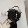 Rhombus Chain Small Bag Women's Spring and Summer Popular New Trendy Versatile Messenger Bag Fashion Handbag Small Round Bag