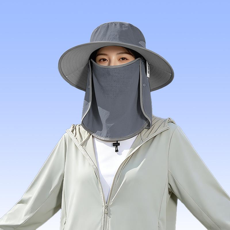Comprehensive sun protection and UV protection sun hat men's outdoor fishing summer face cover neck sun hat women's cycling bucket hat
