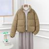 Cotton-padded Jacket Women's New Autumn and Winter Cotton-padded Jacket with Short Stand Collar and Thick Bread Coat.