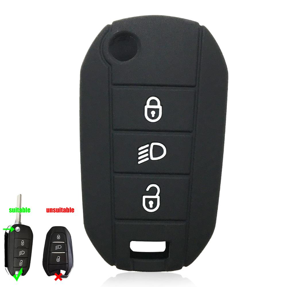 Silicone Flip Folding Key Fob Cover For Peugeot 208 2008 301 308 3008 Rcz 508 408 2008 307 Case For Citroen C3 C4 Berlingo