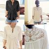 Blouse Hollow Ladies T Shirts Tops Lace Tunic Top Shirt Chiffon Freesize