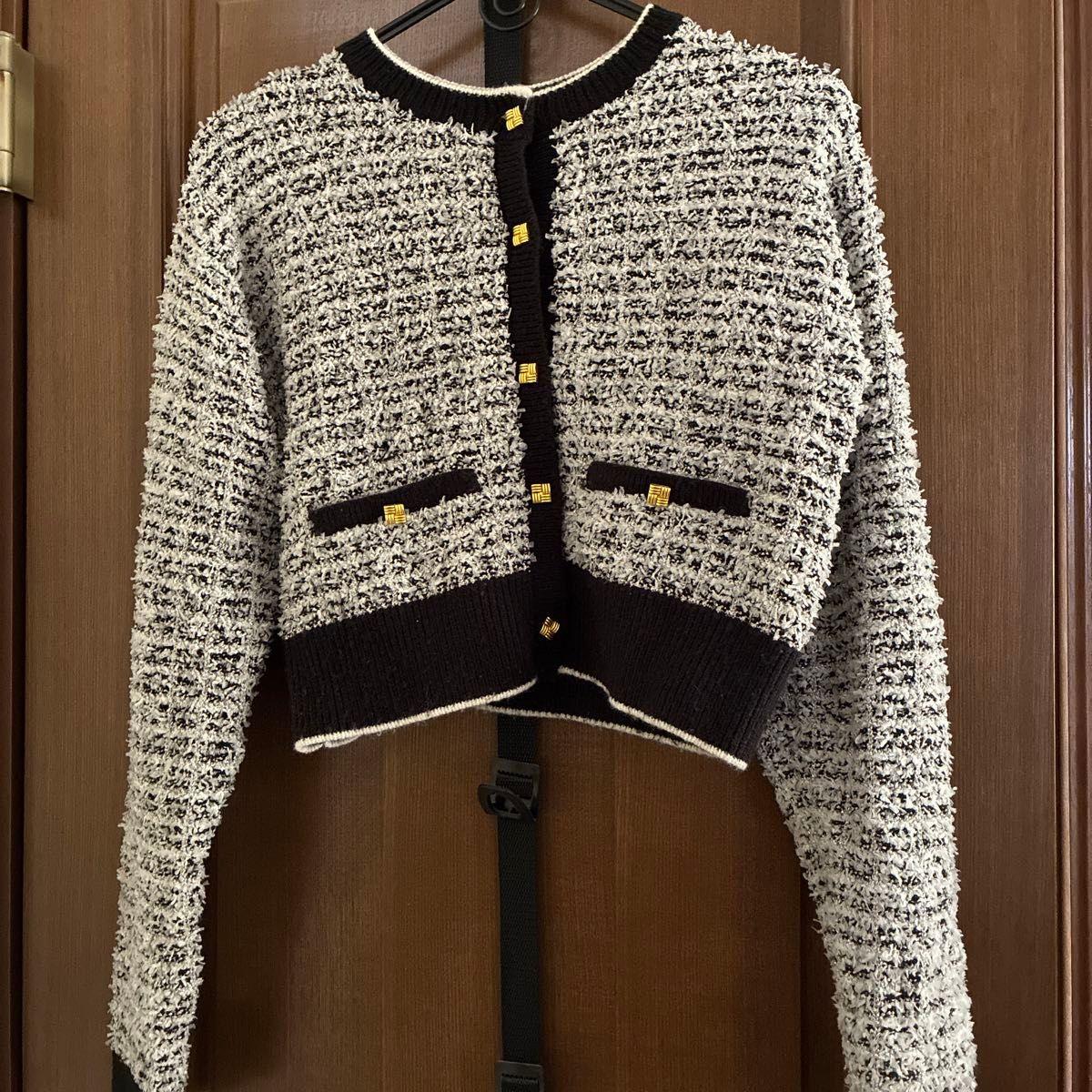 LILY BROWN Tweed Cardigan Long Sleeve ONE SIZE